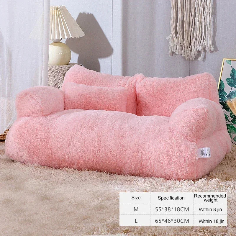 Plush Soft Cat Bed Sofa Dog Winter Warm Large Pet Cats Sofas Suitable For Small Medium Dogs Comfortable Sleep Pets Beds Supplies