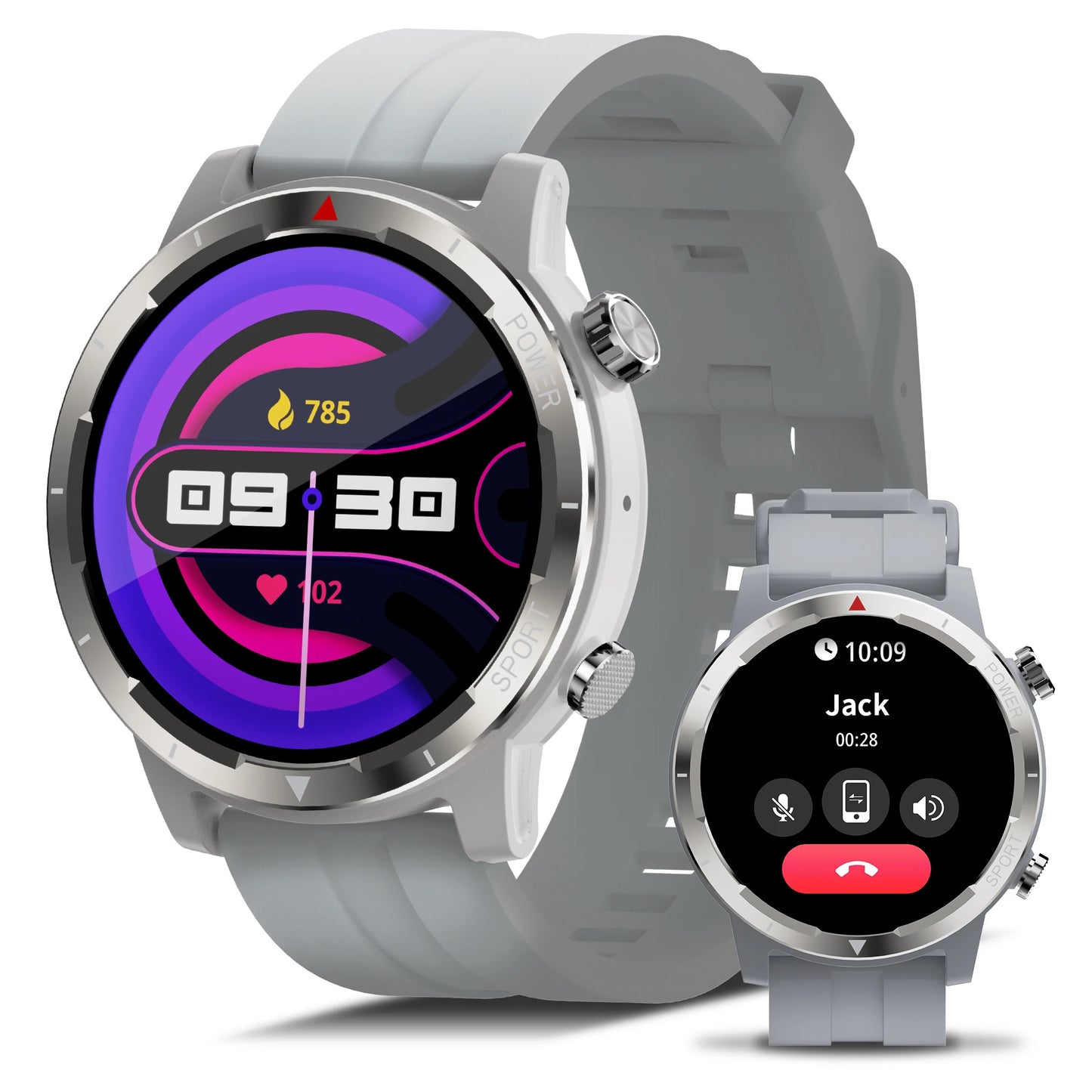 EZON S9 GPS AMOLED Sports Watch, Barometer, Compass, Heart rate/ sleep monitor, IP68 Waterproof, Alloy housing for men/women