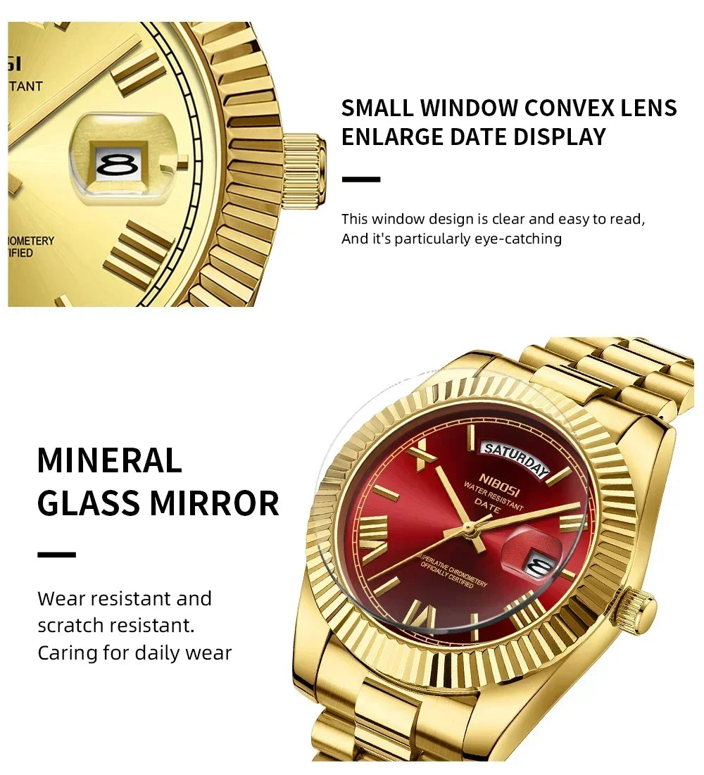 NIBOSI Luxury Men Quartz Watch Waterproof Date Luminous Wristwatch Sports Stainless Steel Men's Watches Male Clock Reloj Hombre