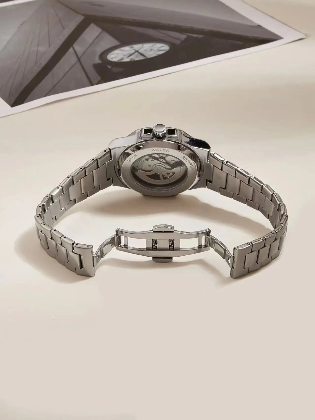 LONGLUX HOT SALE automatic mechanical men watch wholesale no logo waterproof skeleton business stainless steel gift watch