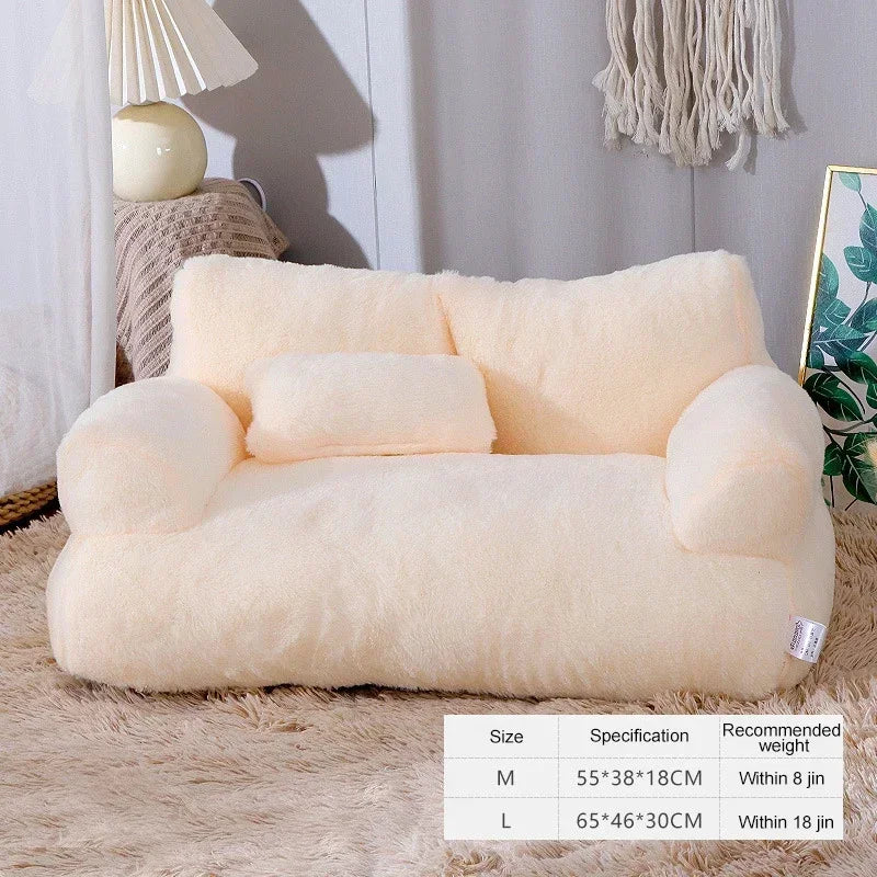 Plush Soft Cat Bed Sofa Dog Winter Warm Large Pet Cats Sofas Suitable For Small Medium Dogs Comfortable Sleep Pets Beds Supplies
