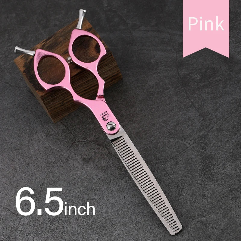 FIRELION Professional 440C 6.0/6.5 Inch Colorful Dog Grooming Scissors Pet Curved Scissors for Cutting Dogs Hair