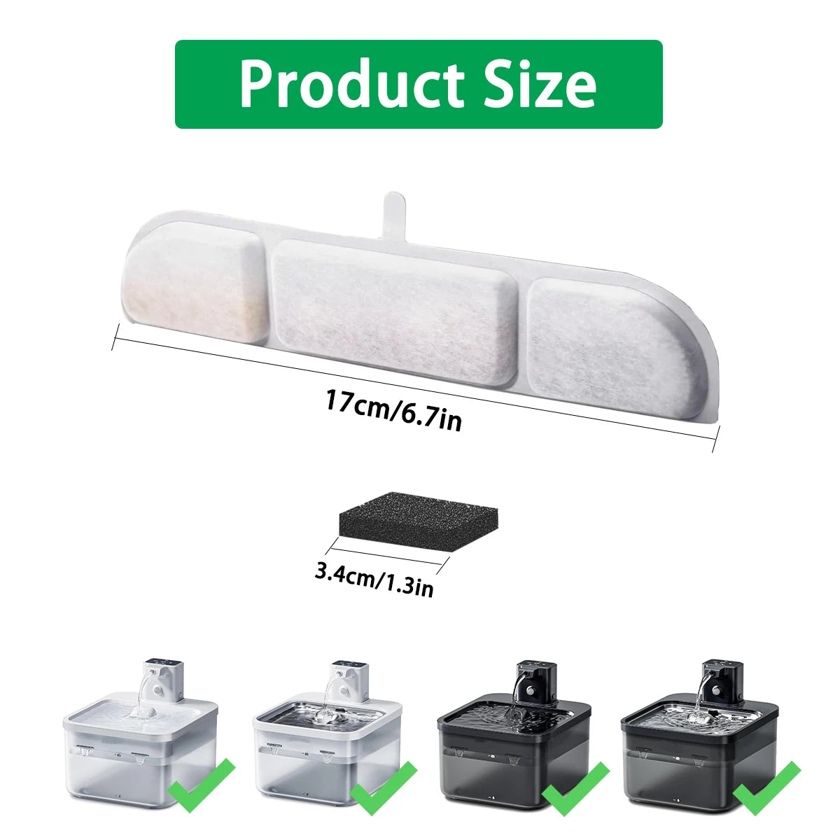 6/12/16/20/24pcs Pet Water Dispenser Filter Cat Water Fountain Filter Drinking Fountain Filter Cycle Filtering Easy To Clean