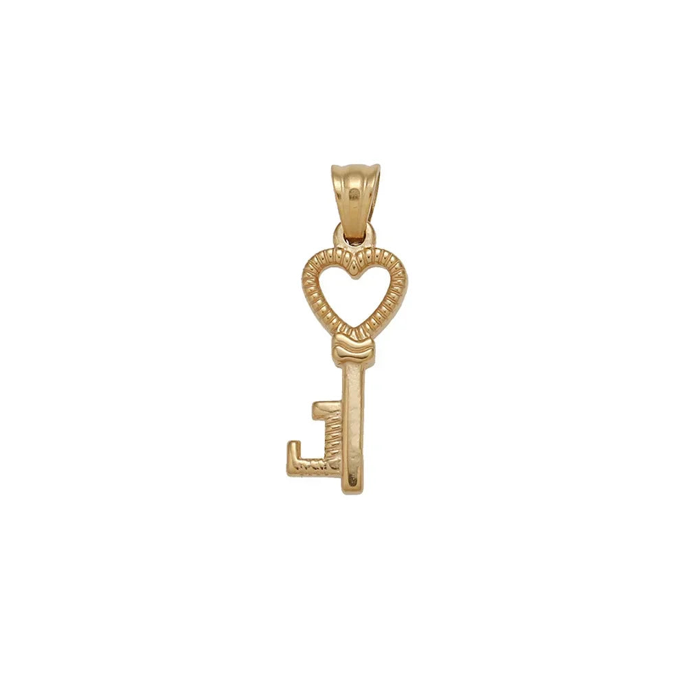 RHYOSNG Vintage Jewelery Stainless Steel 18K PVD Plated Golden Charm Round Portrait Key Moon Only Pendant For Women DIY Necklace