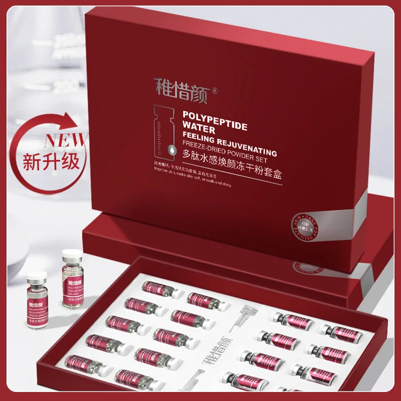 Polypeptide/Hexapeptide/Tripeptide Anti Wrinkle Freeze-dried Powder Set Glossy Skin Radiance Essence Facial Skincare Products