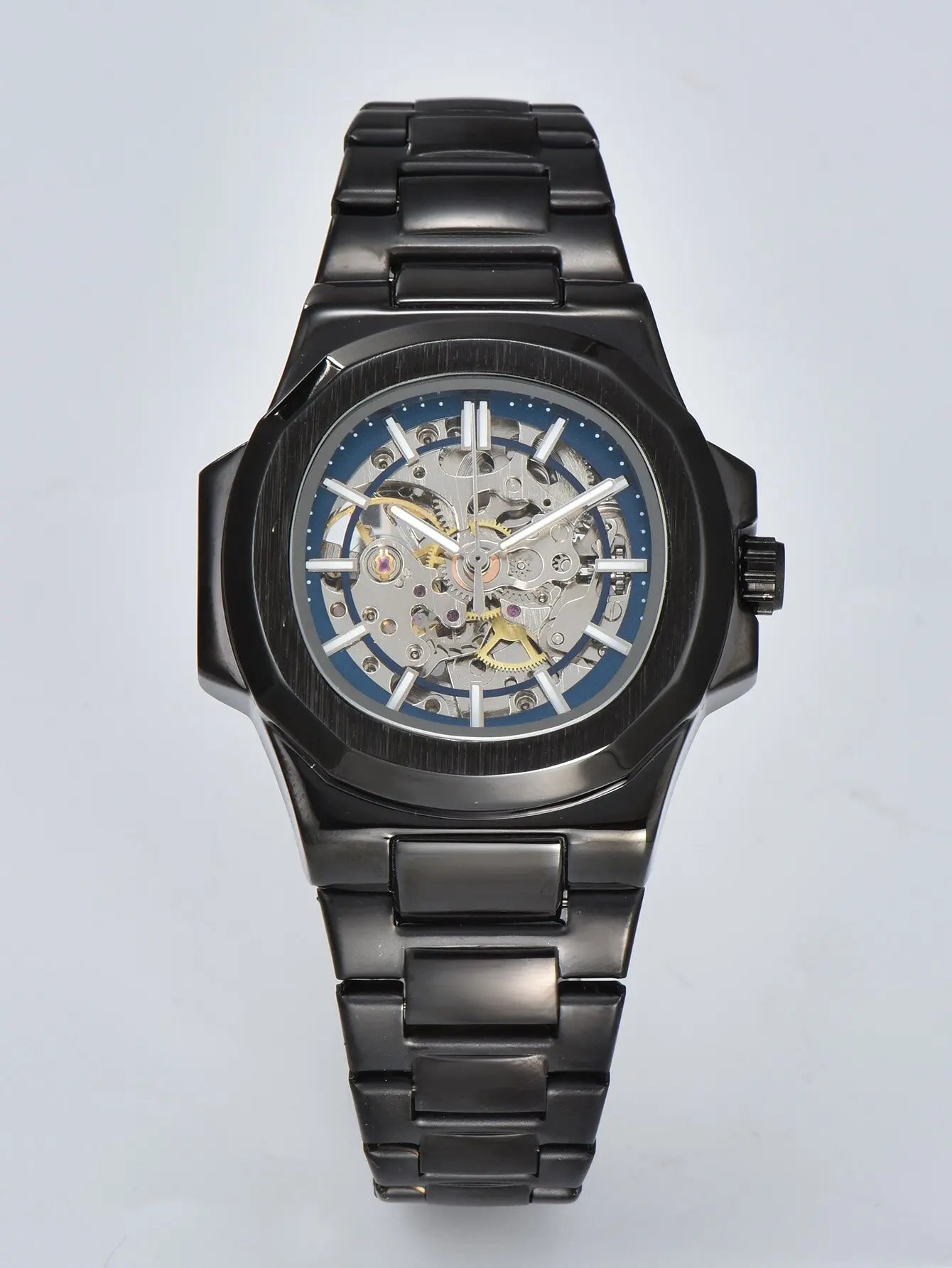 LONGLUX HOT SALE automatic mechanical men watch wholesale no logo waterproof skeleton business stainless steel gift watch