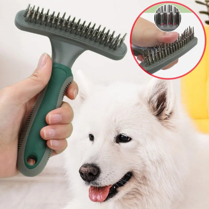 Dog Comb Double Teeth Dog Brush Stainless Steel Combs for Dogs Hair Knot Open Pet Grooming Brush Cat Comb Dog Combs Pet Supplies