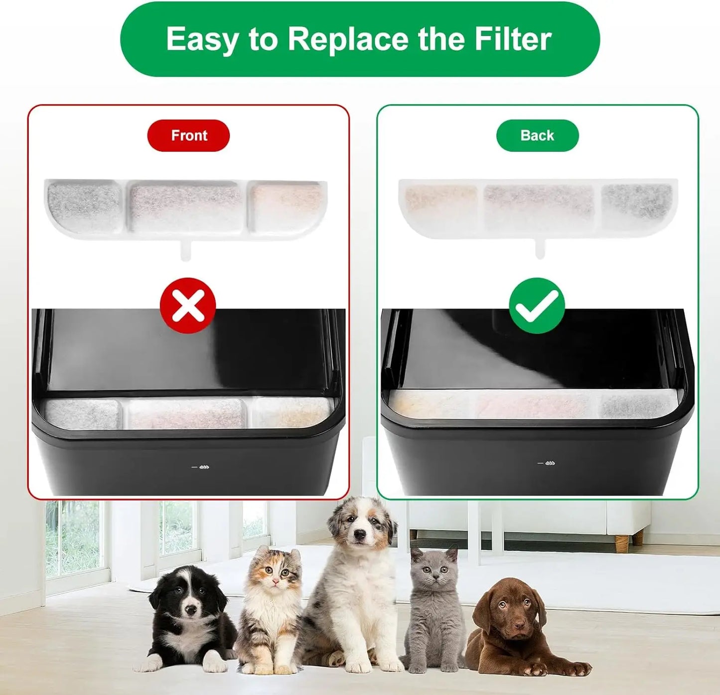 6/12/16/20/24pcs Pet Water Dispenser Filter Cat Water Fountain Filter Drinking Fountain Filter Cycle Filtering Easy To Clean