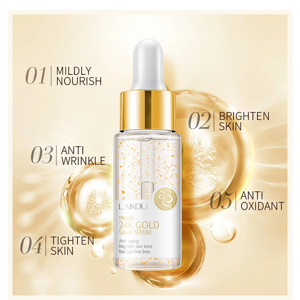 Japan Sakura Essence Oil control Hyaluronic Acid Pure 24K Gold Brighten skin Vitamin C Face Serum Korean skincare products