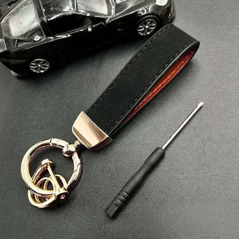 Custom Name Logo Leather Car Moto Keychain Personalized for Men and Women Creative Simple Key Chains Gift