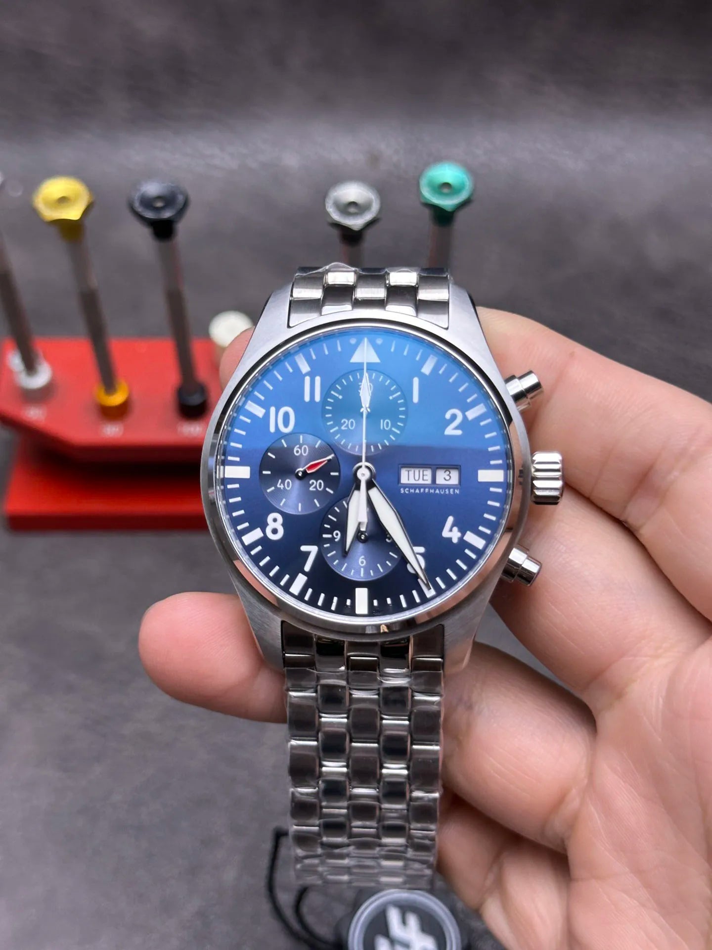 ZF presents OEMG-IW3777 Pilot Luminous and Chronograph with synchronized 7750 movements man's watches