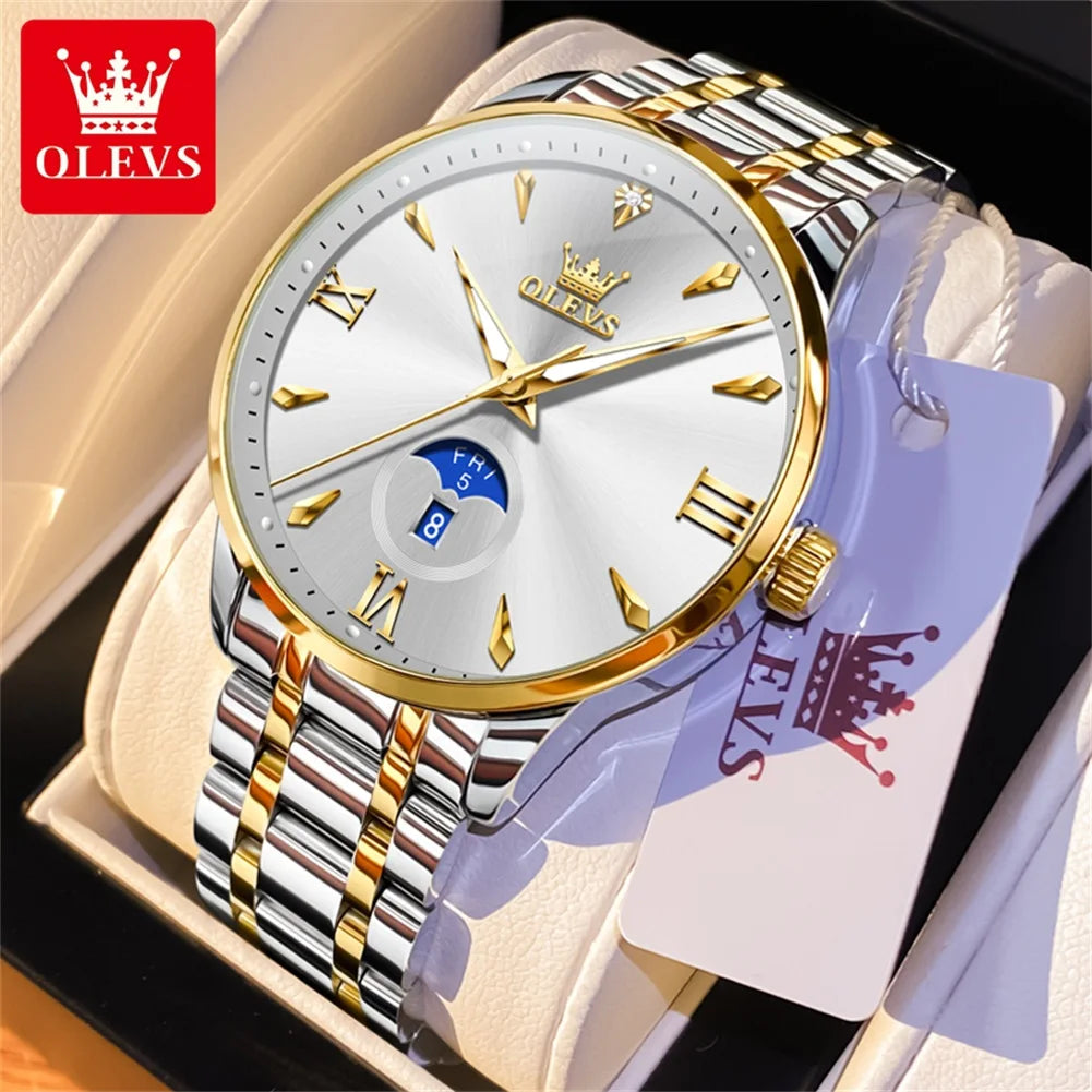 OLEVS brand luminous waterproof quartz watch dual calendar men's watch 3646
