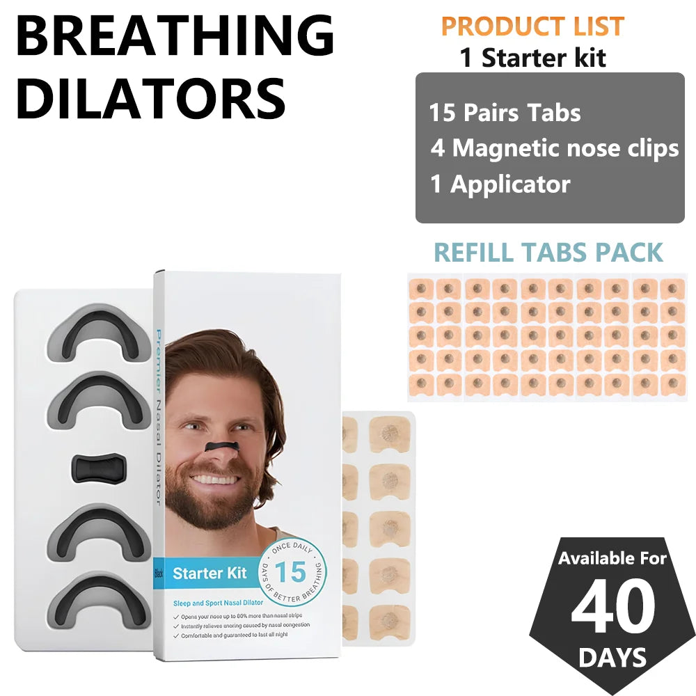 Sport Nasal Dilator Sleep Nasal Breathing Dilators Starter Kit Nose Breathe Strips Magnetic Nasal Strips Reduce Snoring