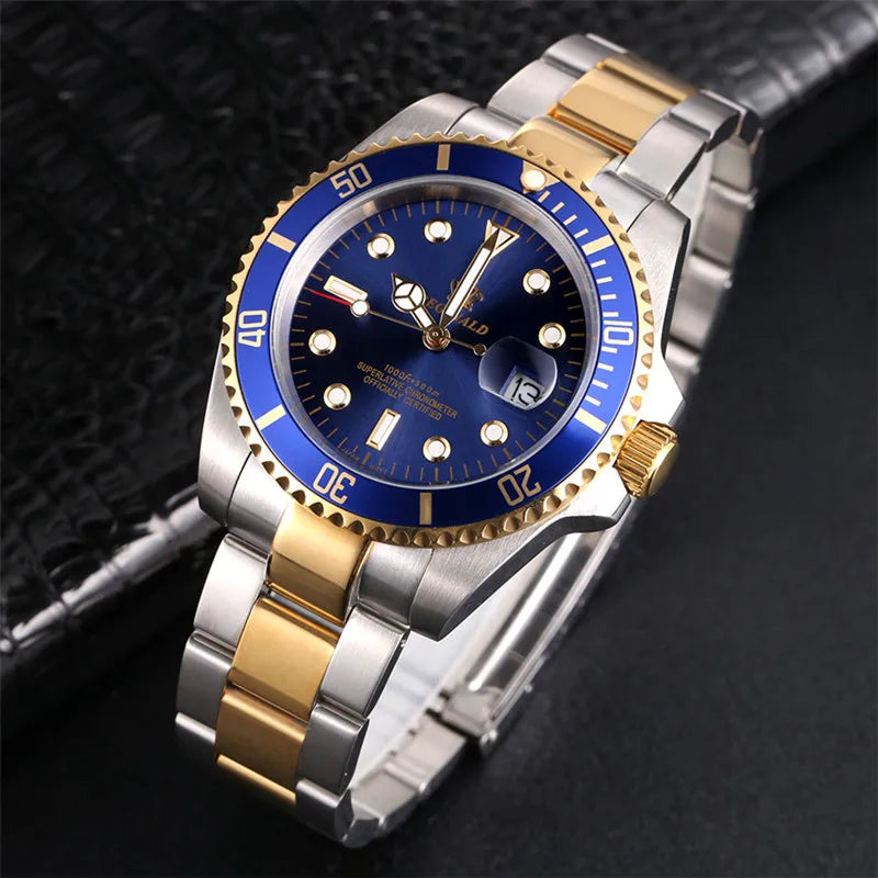 Fashion Man Watch 2022 Top Brand Reginald Men Sports Watches Rotatable Bezel Gmt Sapphire Glass Date Full Stainless Steel Gifts