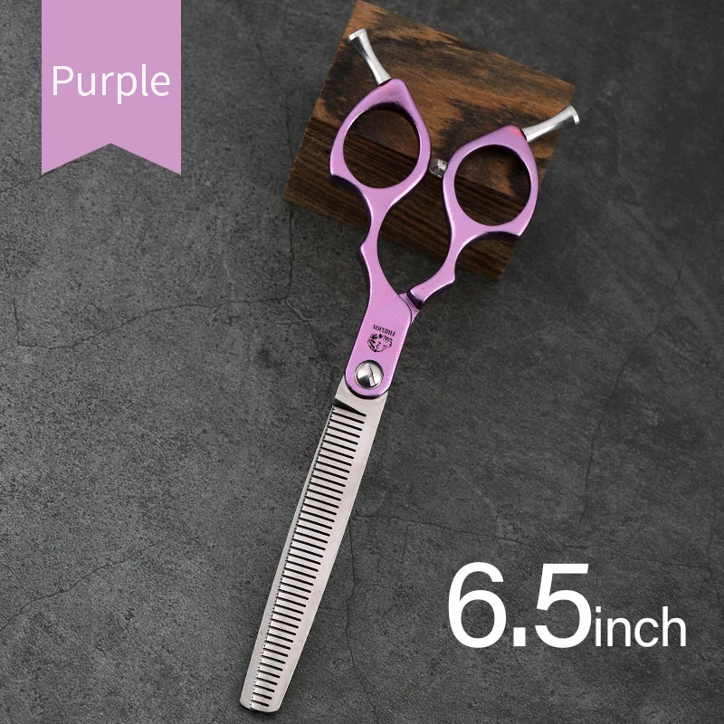 FIRELION Professional 440C 6.0/6.5 Inch Colorful Dog Grooming Scissors Pet Curved Scissors for Cutting Dogs Hair