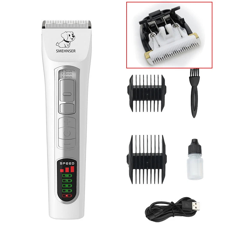 Professional Dog Clippers High Power Dog Hair Cutter Low Noise Pet Trimmer Grooming Clippers with Guard Combs for Animals