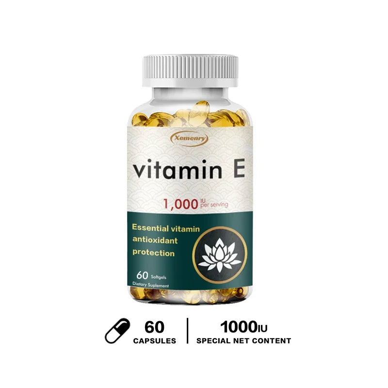 Vitamin E Capsules - Facial Care, Skin, Heart Health, Anti-Aging, Antioxidant