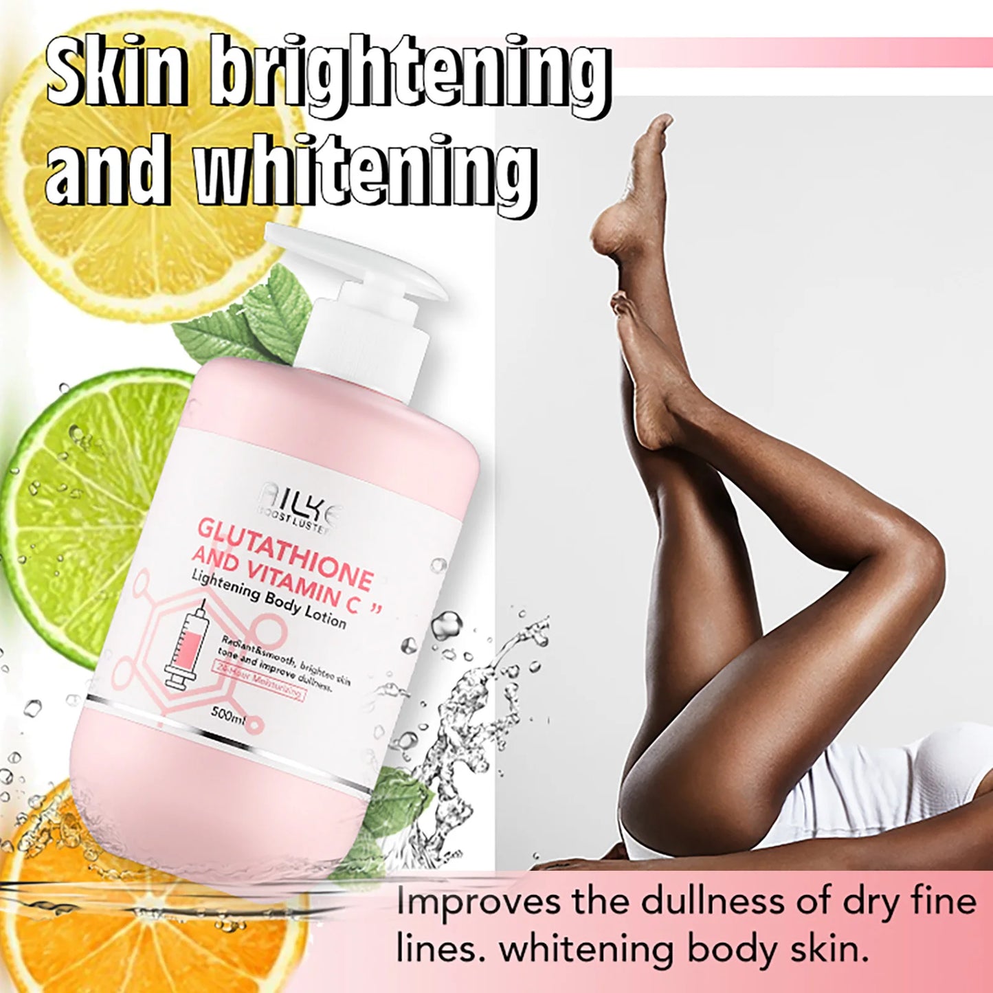 AILKE Brightening Skin Care Set, With Vitamin C, Glutathione, Reduce Spots, Moisturizing, Smooth Soft Skin, Improve Skin Radiant