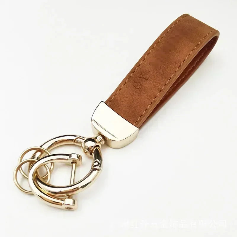 Custom Name Logo Leather Car Moto Keychain Personalized for Men and Women Creative Simple Key Chains Gift