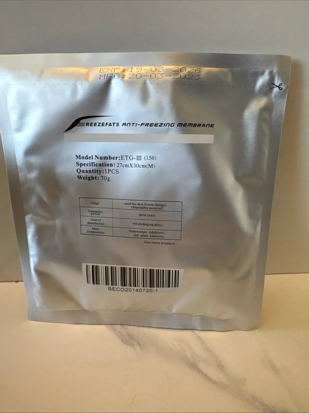 100% Effect Fat Freezing Membrane Anti Freeze Sterile Single Packaged Antifreeze Membrane Body Slimming Fat Cryo Cooling Pad