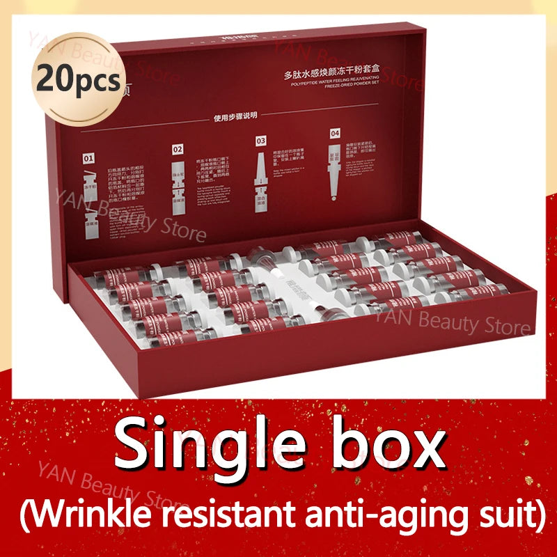 Polypeptide/Hexapeptide/Tripeptide Anti Wrinkle Freeze-dried Powder Set Glossy Skin Radiance Essence Facial Skincare Products