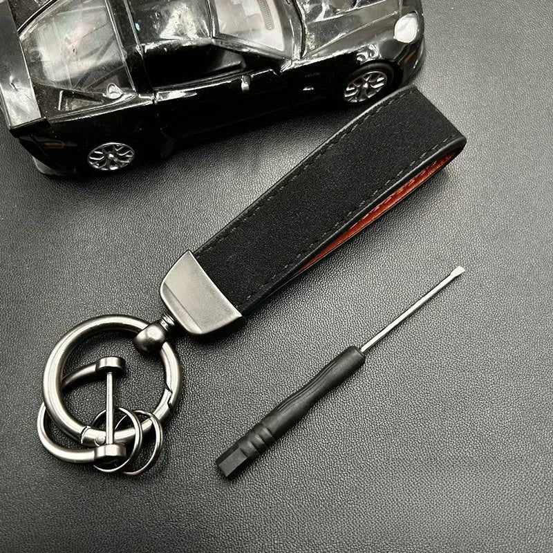 Custom Name Logo Leather Car Moto Keychain Personalized for Men and Women Creative Simple Key Chains Gift