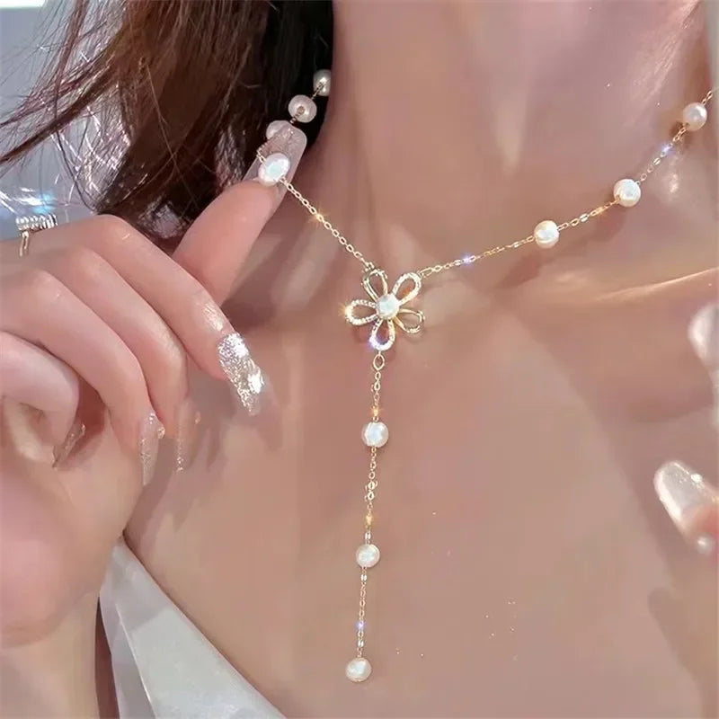 New Black Crystal Beaded Double Layer Necklace for Women Personalized Fashionable Daily Accessories Party Jewelry Birthday Gifts