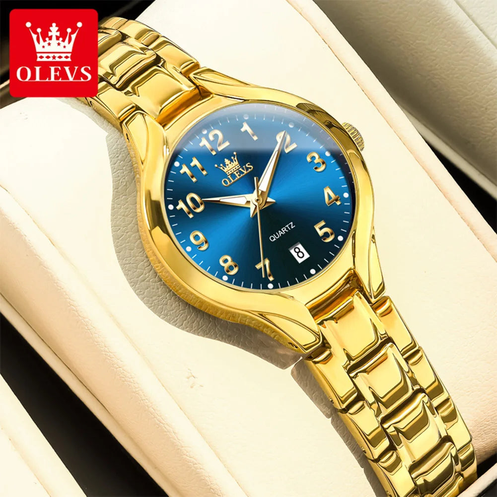 OLEVS 3650 Men Ladies Watch Original Luxury Quartz Watch Waterproof Luminous calendar Stainless Steel Men's brand watches