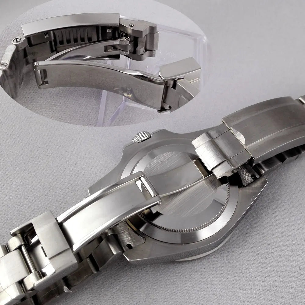 Sterile Men's Watch 40mm Genuine NH35 Automatic Movement 10ATM Water Resist Sapphire Glass Black Dial Date 316L Oyster Bracelet