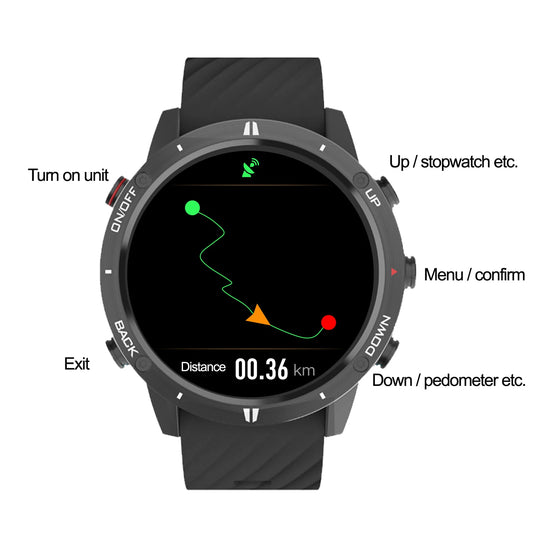 SUNROAD G5B GPS+GLONASS+BEIDOU+Triathlon Sport Watch 1.28 "IPS TFT Color Touch Screen 320MAH Battery BLE 5.0 For Android IOS