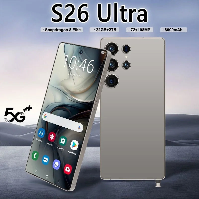 HOT 2025 new S26 Ultra original intelligent 5G dual card dual standby Android 14 system global version phones 8000mAh battery