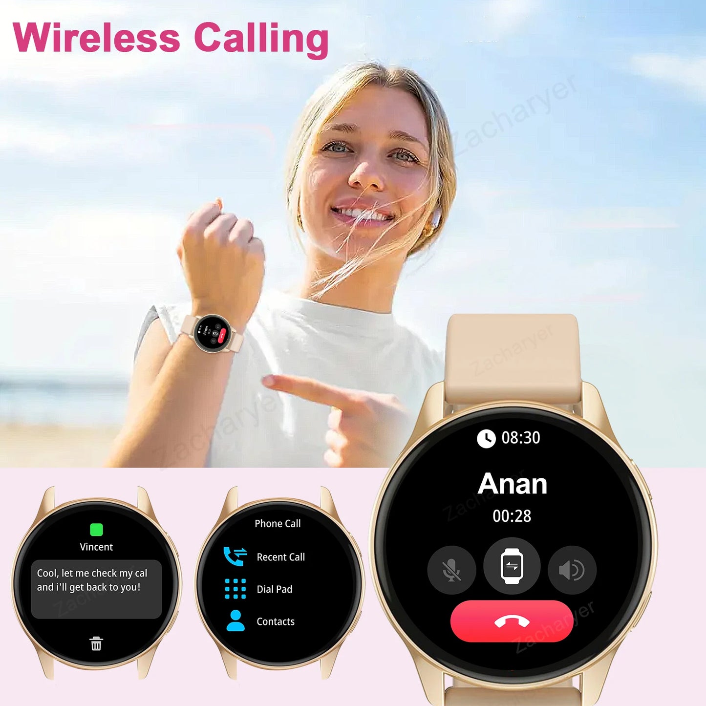 Huawei Style Smartwatch Copy Full Round Smartwatch Bluetooth Call Smart Watch Men Women Fitness Bracelets DIY Faces IOS Android