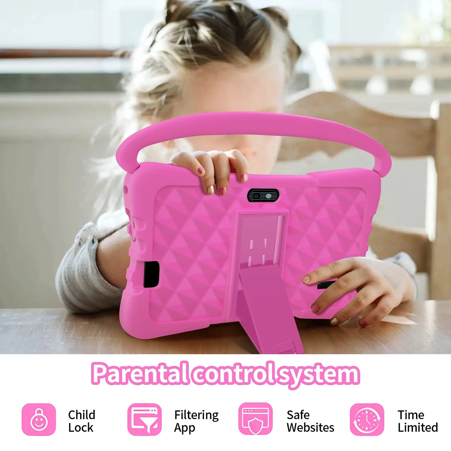 New 7 Inch Kids tablets Android System Quad Core 4GB+64GB ROM Android 13 Tablet PC Cartoon Pattern Kids-Proof protective Case