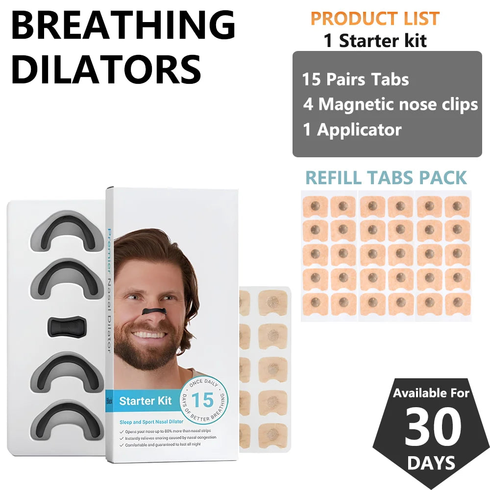 Sport Nasal Dilator Sleep Nasal Breathing Dilators Starter Kit Nose Breathe Strips Magnetic Nasal Strips Reduce Snoring