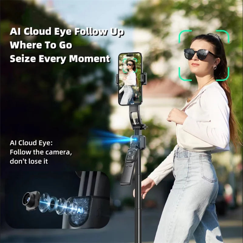 FANGTUOSI 360 Rotation Gimbal Stabilizer ,Selfie Stick Tripod for Smartphone Camera With Bluetooth shutter Stabilizer for Live