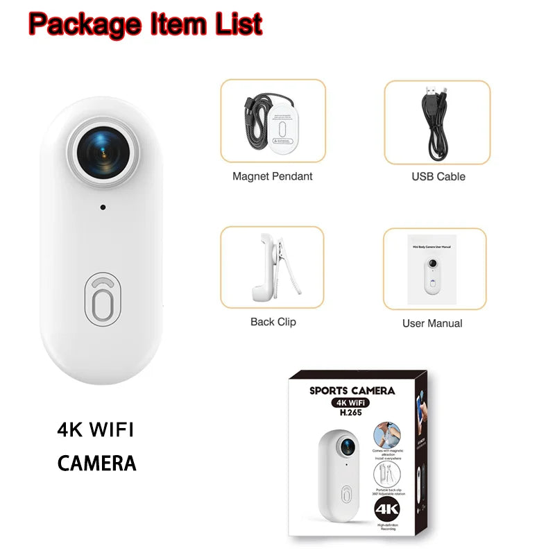 4K UHD Small Vlog Wireless Camera Home Photography Super Mini WiFi Recorder Action Cam Compatible Portable Electronic Gadgets