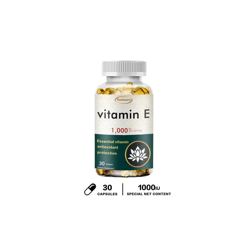 Vitamin E Capsules - Facial Care, Skin, Heart Health, Anti-Aging, Antioxidant