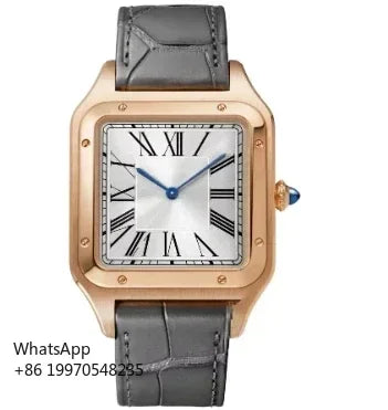Men's High-Quality Automatic Mechanical Watch Stainless Steel Brown Leather Band Luminous Hands Big Pilots Style in Blue/Green