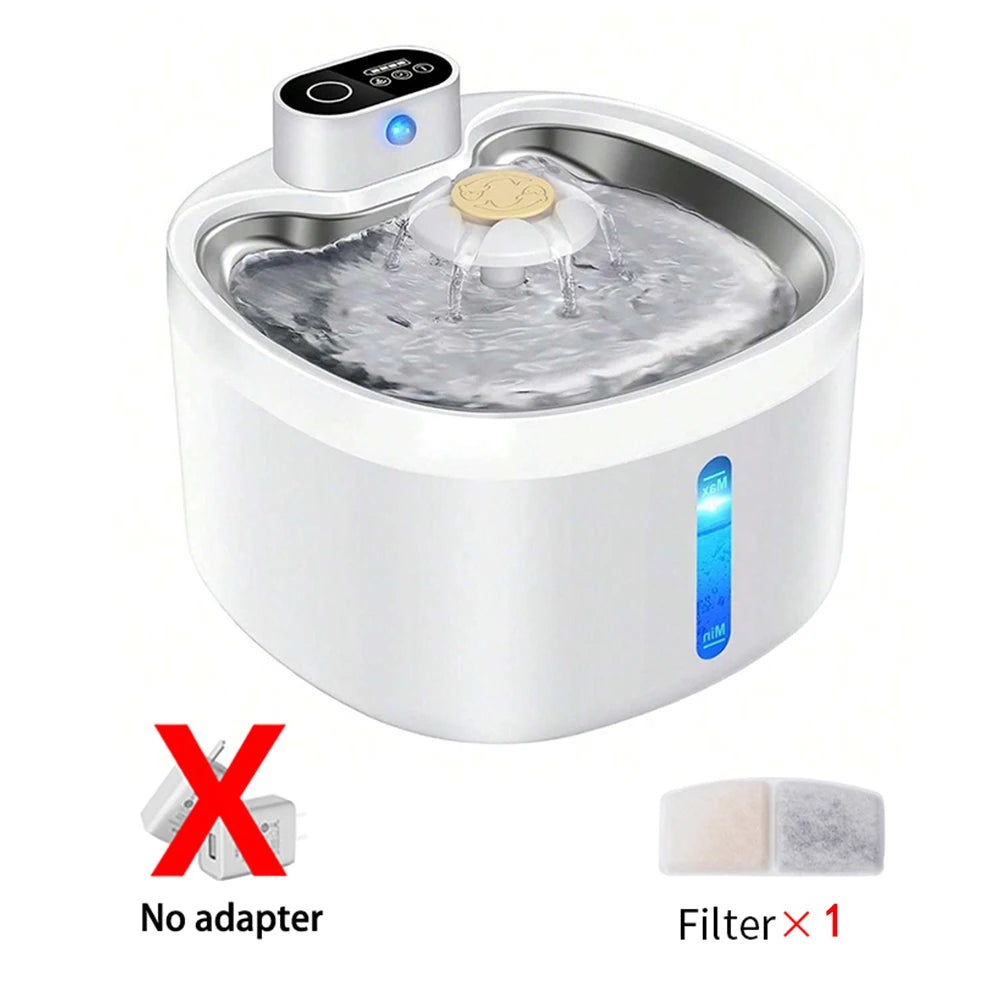 Wireless Charging Automatic Water Fountain 2.6L Intelligent Pet Water Dispenser With Filter Drinking Fountain For Cats Dogs