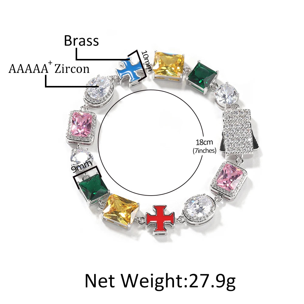 UWIN Iced Out Multi Gemstone Necklaces for Women Men Mixed Shape Colorful Gems Collection Necklace Fashion Hip Hop Jewelry