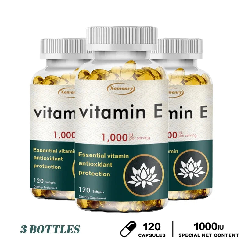 Vitamin E Capsules - Facial Care, Skin, Heart Health, Anti-Aging, Antioxidant