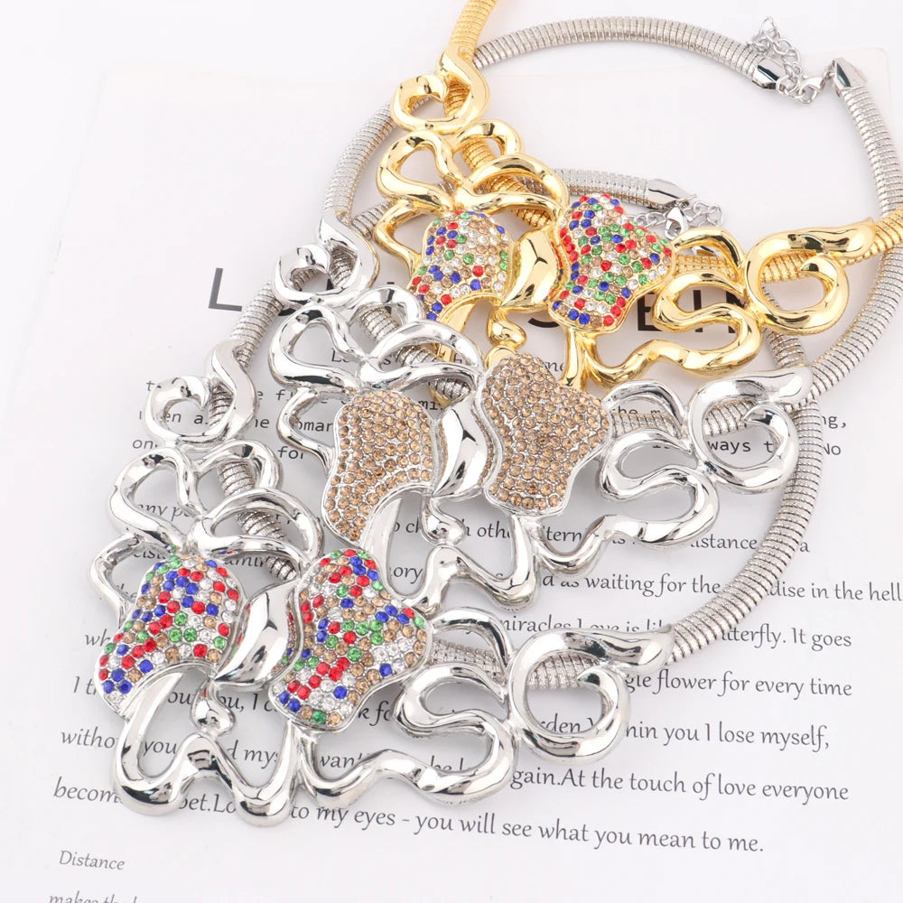 Dubai Gold Plated Jewelry Set Necklace Earrings Ring Bracelet Non-fading Jewelry Set Gift Luxury Wedding Jewelry Gift
