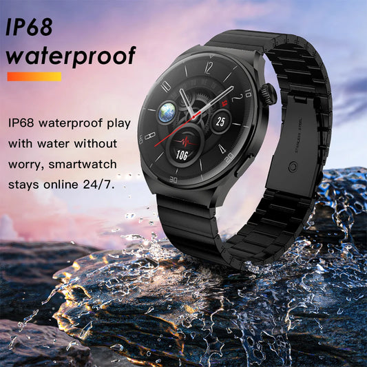 Pinteek Smart watch with AMOLED screen, call, message reminder, music control and other functions, compatible with ios/android