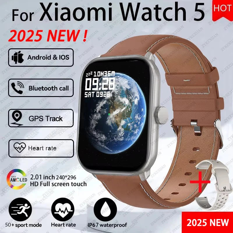 For Xiaomi Watch 5 Smart Watch Men HD AMOLED Display Heart Rate Bluetooth Call GPS Tracking Waterproof Sports Women Smart Watch