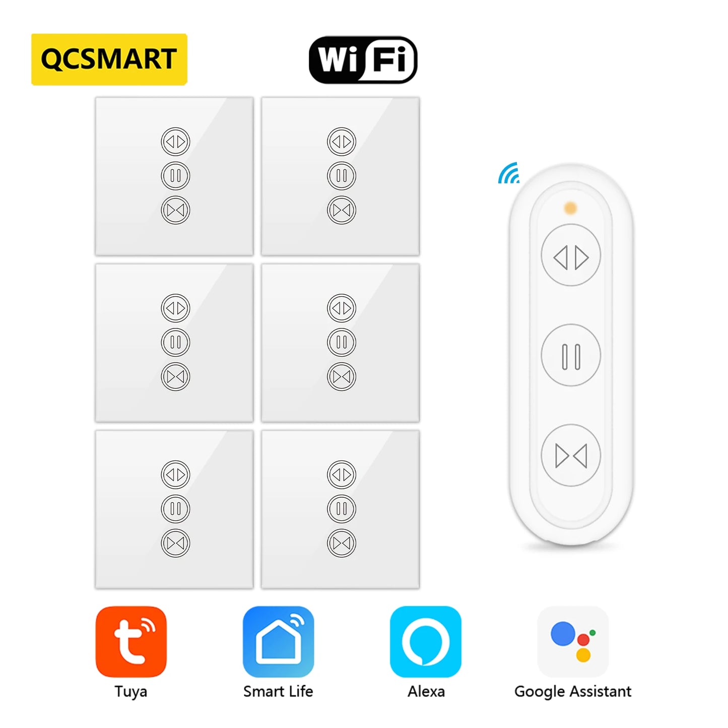 Tuya Smart Life EU WiFi Curtain Switch for Electric Motorized Blinds with Remote Control Google Home Alexa Voice Control DIY