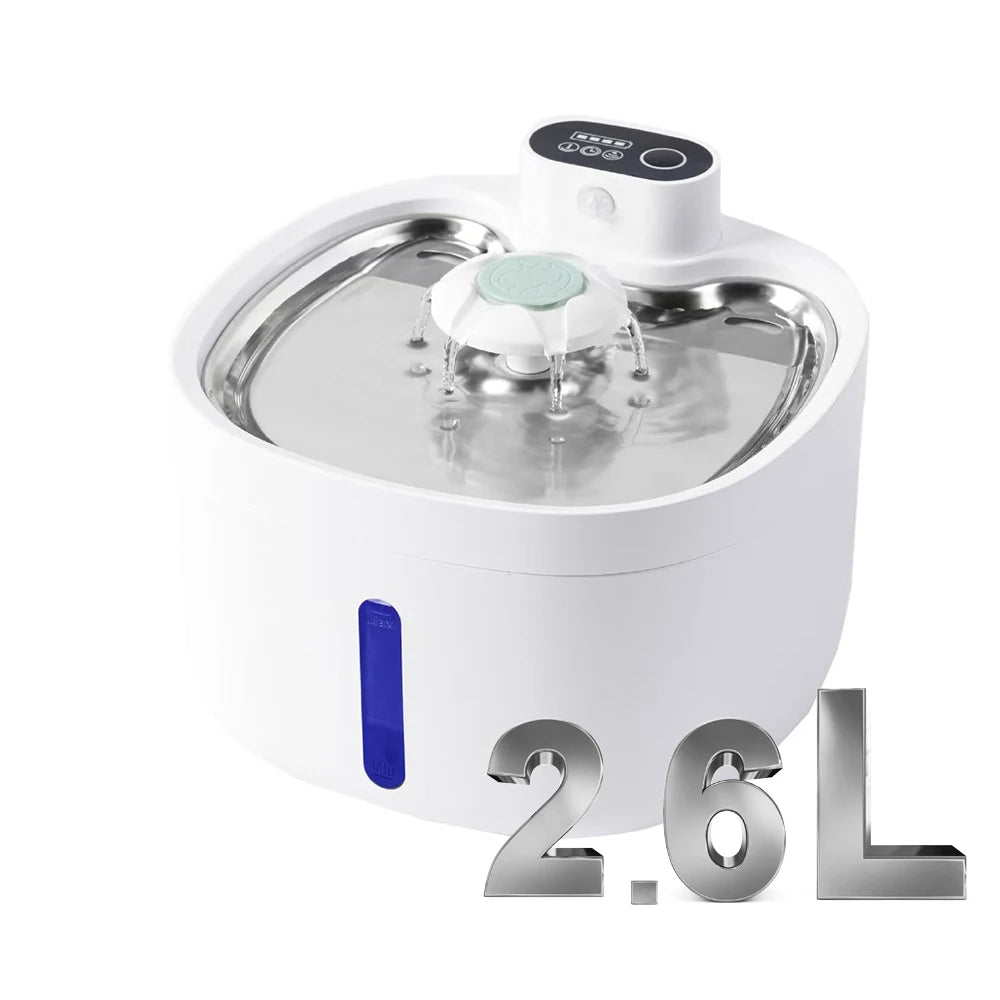Wireless Charging Automatic Water Fountain 2.6L Intelligent Pet Water Dispenser With Filter Drinking Fountain For Cats Dogs