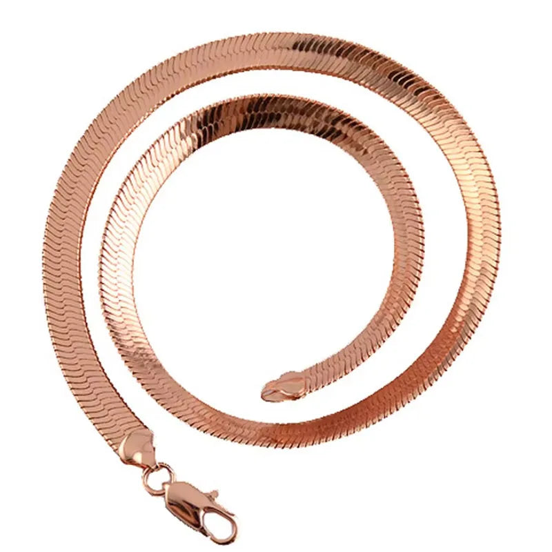 1pcs 10mm Men Women Yellow Gold Color Big Thick Herringbone Chains Necklace