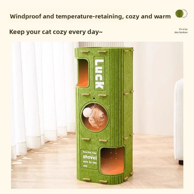 Universal Wear-Resistant Scratching Board Multi-Layer Standalone Claw Column Inteated Bed Pet Toy