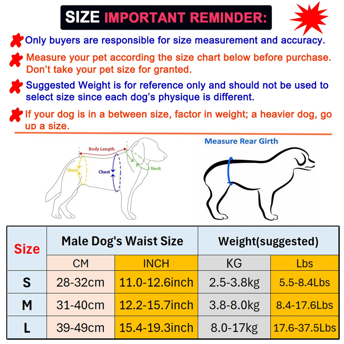 5PCS Washable Male Dog Diaper Comfortable Adjustable Nappy Belly Band Wrap Pee Pant Pet Dogs Leak Proof Sanitary Pants Diapers