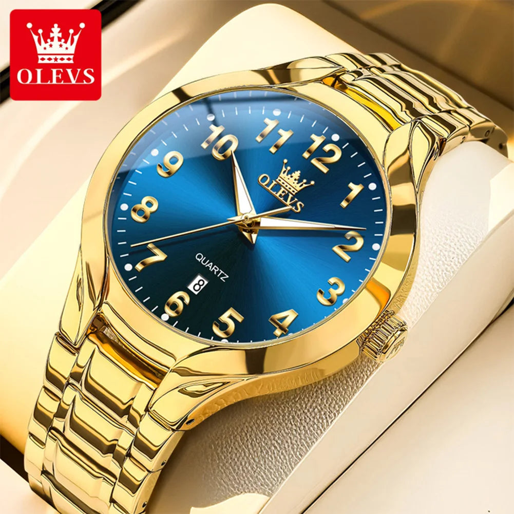 OLEVS 3650 Men Ladies Watch Original Luxury Quartz Watch Waterproof Luminous calendar Stainless Steel Men's brand watches
